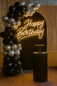 Elegant Neon Birthday Backdrop