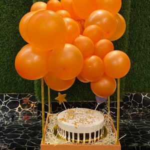 Sunset Orange Balloon Cake Tray